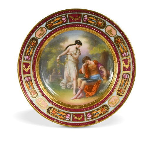 Lot 591 - A Vienna porcelain cabinet plate