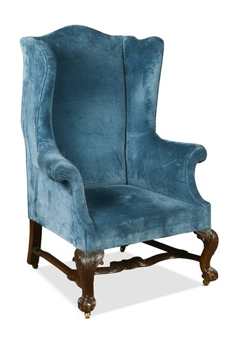 Lot 434 - A George III mahogany wingback armchair, probably Irish