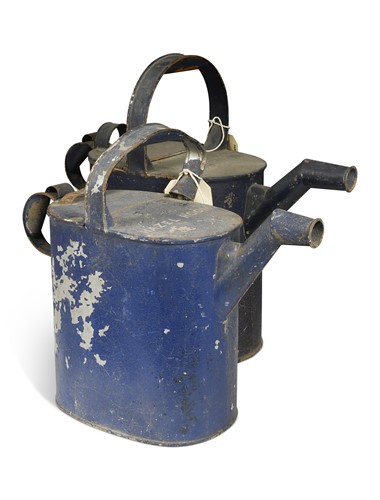 Lot 710 - Two country house painted hot water cans