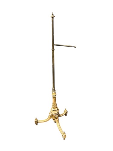 Lot 680 - A giltwood and gesso polescreen, 19th century