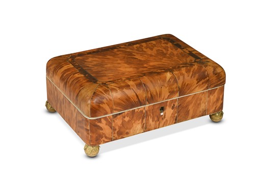 Lot 562 - A simulated tortoiseshell-veneered box, 19th century