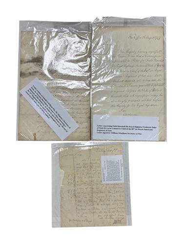 Lot 364 - Three letters relating to 18th century Politicians and Dukes