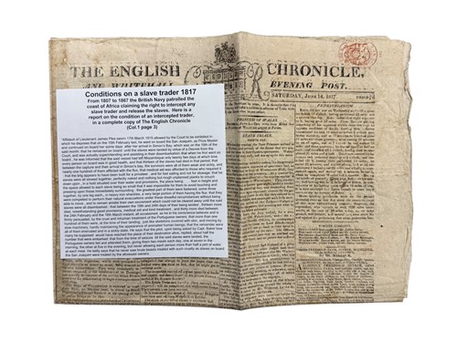 Lot 339 - Conditions On A Slave Trader, The English Chronicle, June 14, 1817