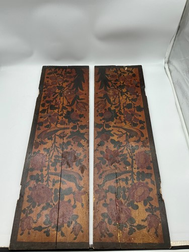 Lot 167 - A pair of lacquered Persian window shutters,...
