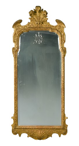 Lot 383 - A George II style bevelled gilt mirror, 20th century