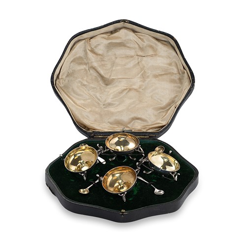 Lot 392 - A set of four silver salts