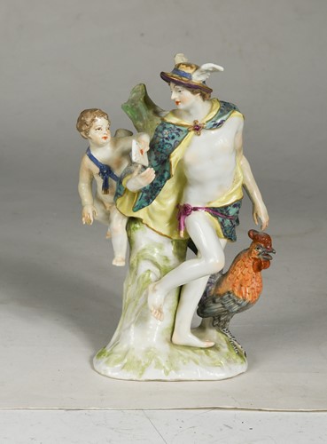 Lot 114 - A porcelain figure group of Mercury and Cupid, 18th century