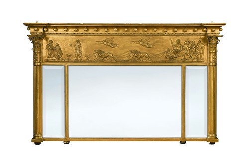 Lot 545 - A Regency giltwood and gesso overmantel mirror
