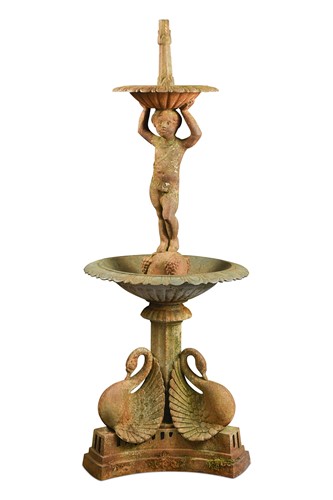 Lot 709 - A late Victorian cast iron garden fountain