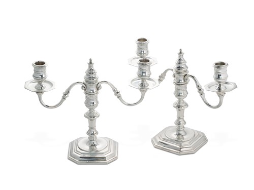 Lot 417 - A pair of Elizabeth II table candlesticks