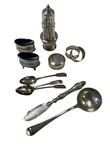 Lot 329 - Various small silver, including a pair of oval...