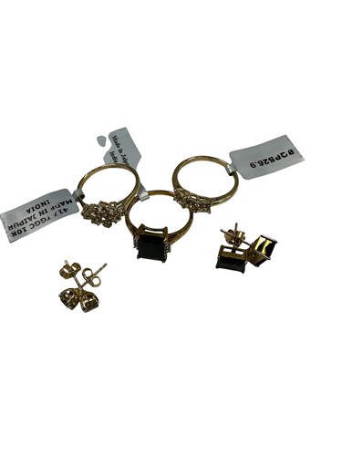 Lot 297 - Three hallmarked 9ct gold Gemporia gemset...