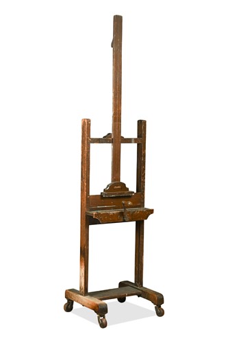 Lot 642 - A stained pine artist's easel, early 20th century