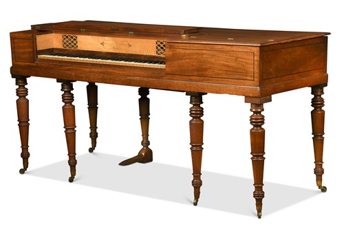Lot 651 - A mahogany square piano, by Goulding D'Almaine Potter & Co, London, early 19th century