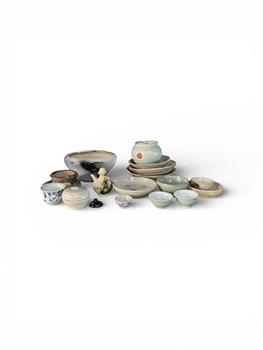 Lot 69 - Four Chinese Qingbai type bowls and a cosmetic...