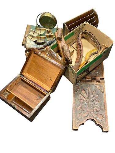 Lot 159 - Various decorative items including a carved...
