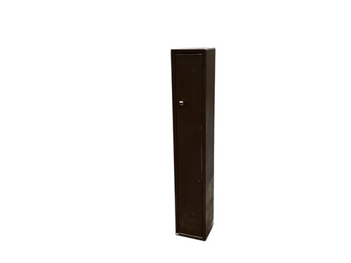 Lot 640 - A metal gun cupboard with key, modern
