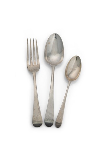 Lot 330 - A group of George III and later silver flatware