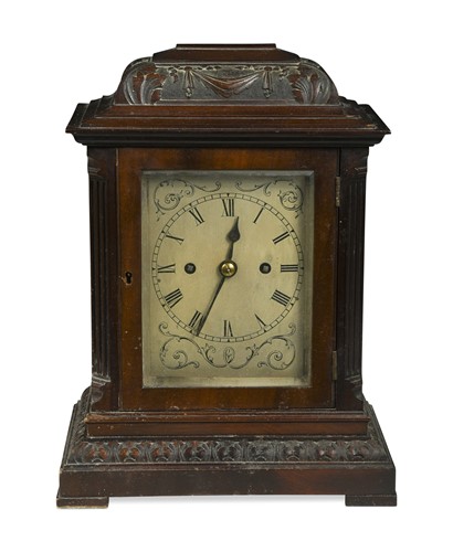 Lot 677 - A mahogany mantel clock, late 19th century