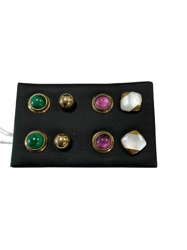 Lot 270 - A pair of malachite and a pair of plain ball...
