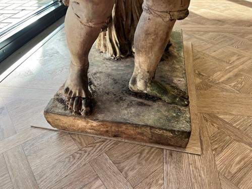 Lot 691 - A Coade Stone figure group of a woman and child