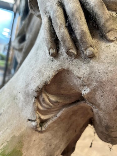 Lot 691 - A Coade Stone figure group of a woman and child