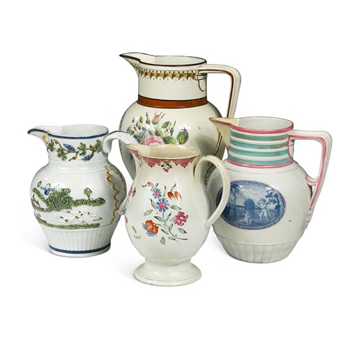 Lot 453 - A Liverpool pearlware jug, probably Herculaneum circa 1800-10