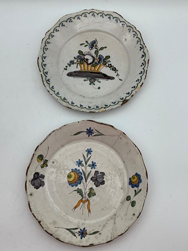 Lot 4 - Two 19th century French tin glazed faience...