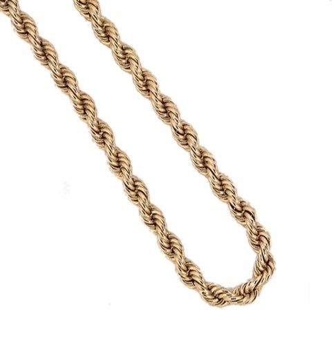 Lot 142 - A 9ct gold long rope chain