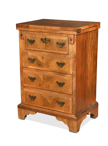 Lot 603 - A Queen Anne style walnut bachelor's chest, 20th century