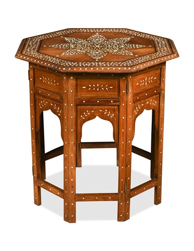 Lot 529 - An Anglo-Indian teak and bone inlaid occasional table, circa 1900