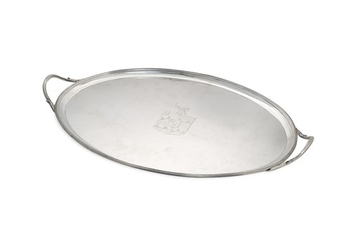Lot 336 - A George III silver twin handled serving tray