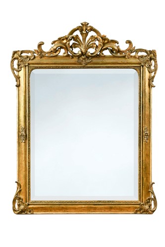 Lot 537 - A French giltwood wall mirror, 19th century
