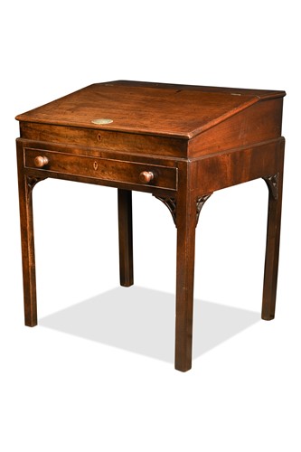 Lot 635 - A mahogany desk on stand, late 18th century