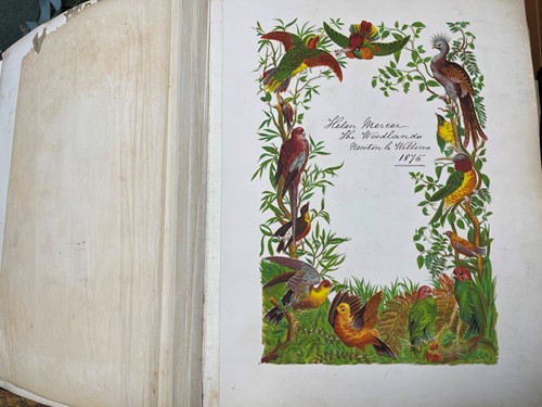 Lot 355 - An album of Victorian Christmas and greetings cards, prints and scraps