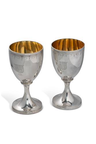 Lot 339 - A pair of George III silver goblets