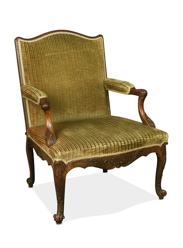 Lot 476 - A George III carved mahogany library armchair, circa 1770