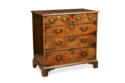 Lot 405 - A walnut chest of drawers, 18th century