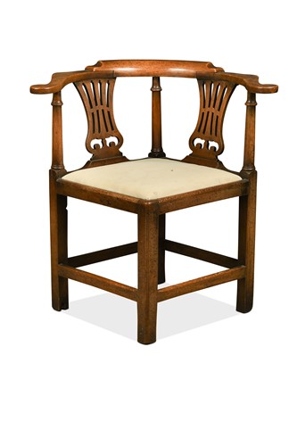Lot 419 - A George III walnut corner armchair, circa 1770