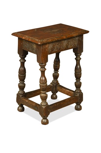 Lot 369 - An oak joint stool, 17th century