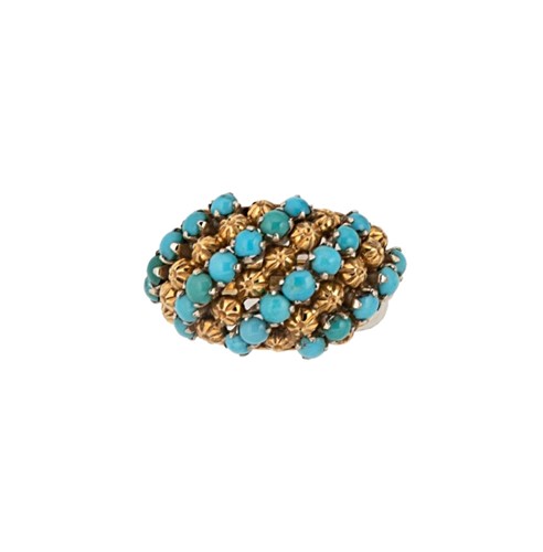 Lot 84 - A turquoise bombé style dress ring