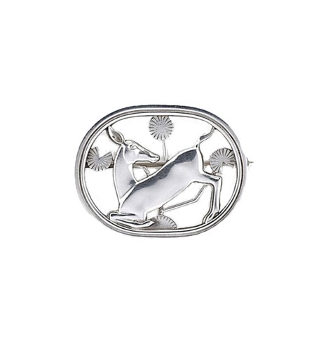 Lot 4 - Arno Malinowski for Georg Jensen - A kneeling deer brooch