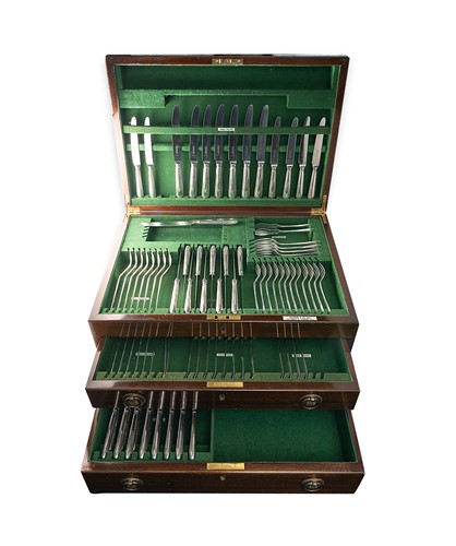 Lot 418 - An Elizabeth II canteen of silver cutlery and flatware