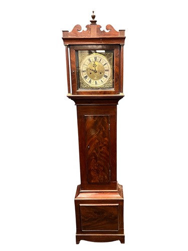 Lot 257 - A brass faced wall clock by John Sanderson, Wigton, 18th century