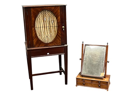 Lot 673 - A mahogany cupboard on stand, 19th century
