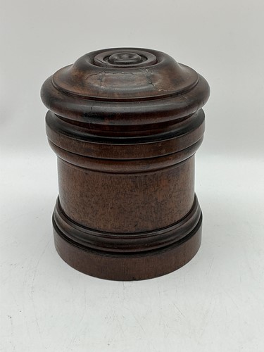 Lot 125 - A Victorian treen string box with turned lid...