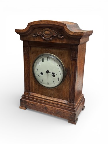 Lot 250 - A late 19th century oak continental mantel...