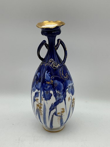 Lot 15 - A Doulton Burslem Art Nouveau blue and gilt...