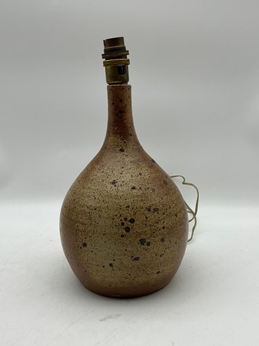 Lot 93 - A mid-century brown speckled stoneware lamp,...