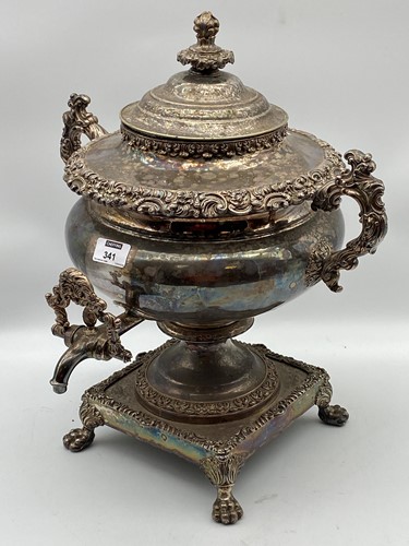Lot 341 - A silver-plated samovar, 19th century, with...